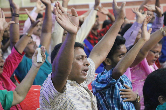 Large crowd flocked to the Night Vigil organised by Grace Ministry at Prayer Center in Mangalore, Karnataka and received Blessing, Healing, Deliverance and transformation here on Nov 04, 2017.